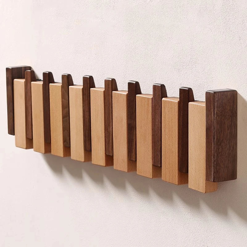 Wooden Wall Coat Rack – Foldable Hooks with Minimalist Design 8