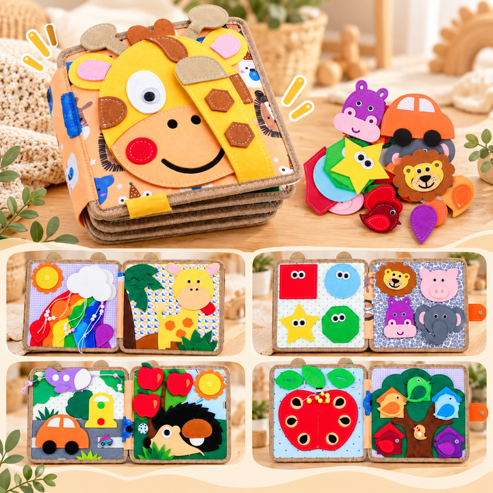 Montessori Felt Busy Board Activity Book for Toddlers, Travel Size 13