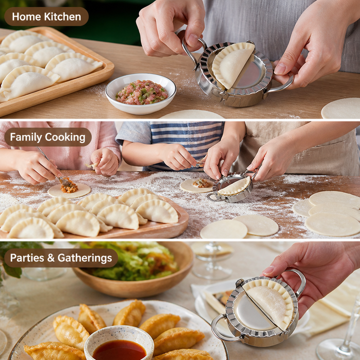 Stainless Steel Dumpling Mold and Dough Cutter Set, 2 Pieces 5