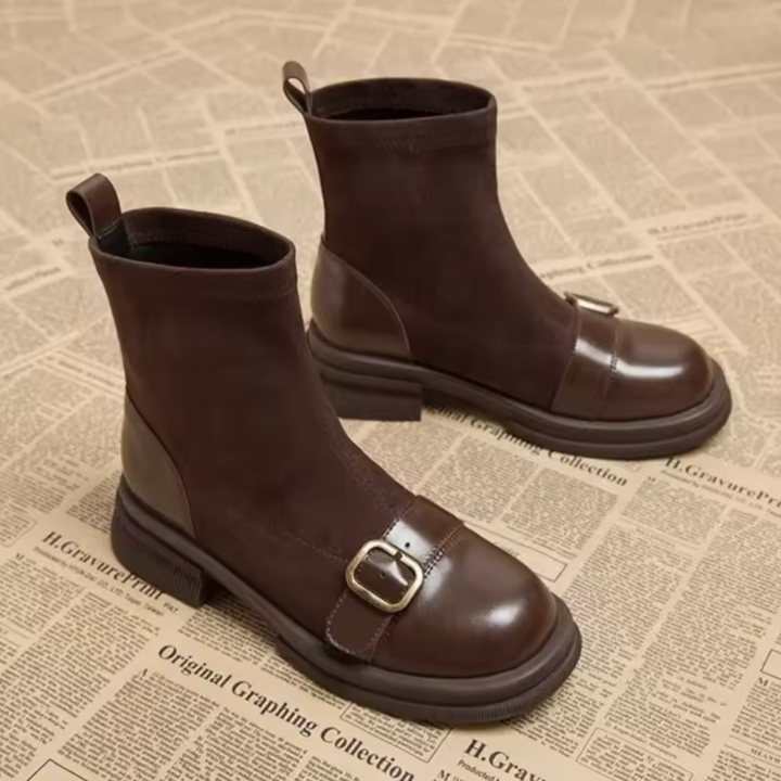 Suede Comfort Boots with Leather Trim 3