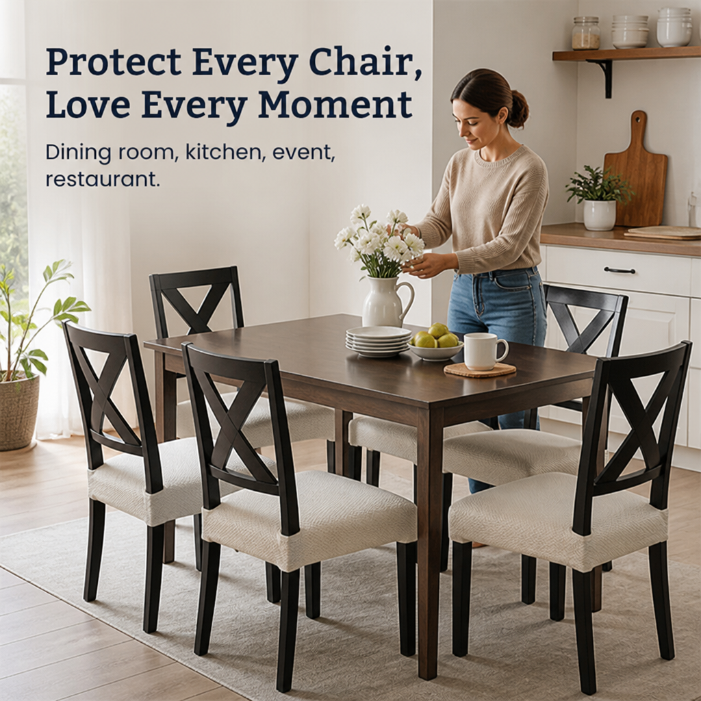 Waterproof Stretch Woven Chair Covers, Slip-Resistant Jacquard Polyester 5