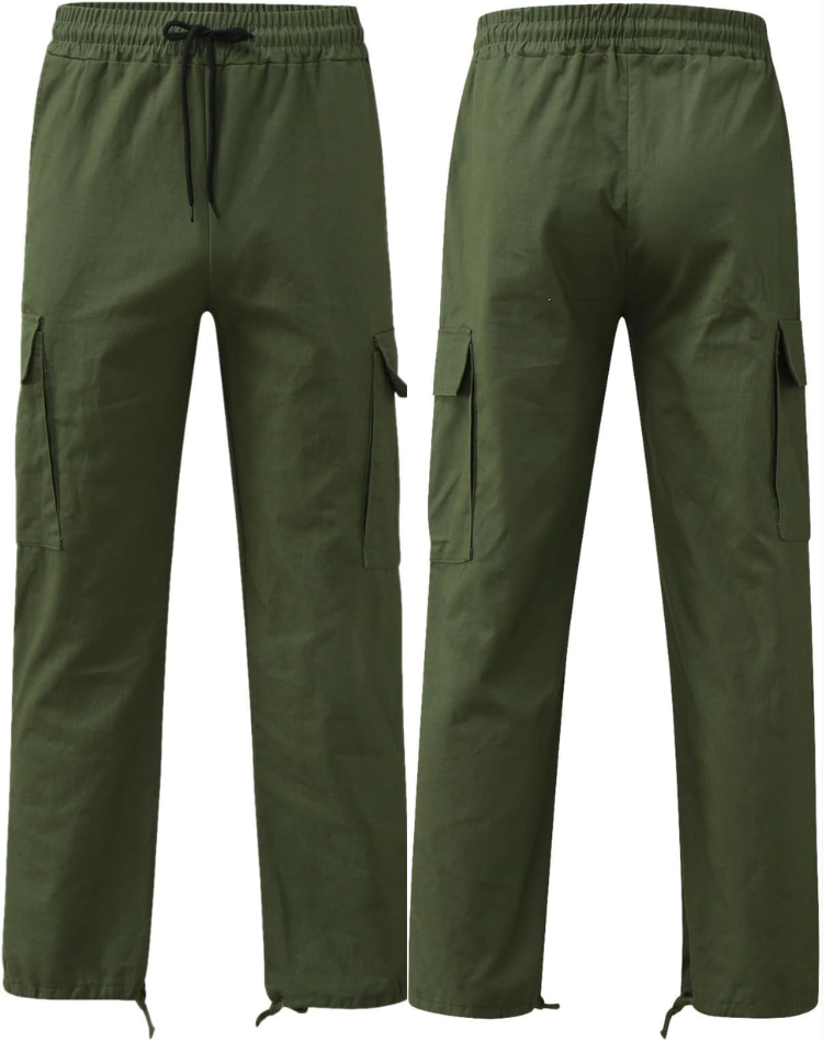 Men's Multi-Pocket Cargo Pants with Adjustable Waist 2
