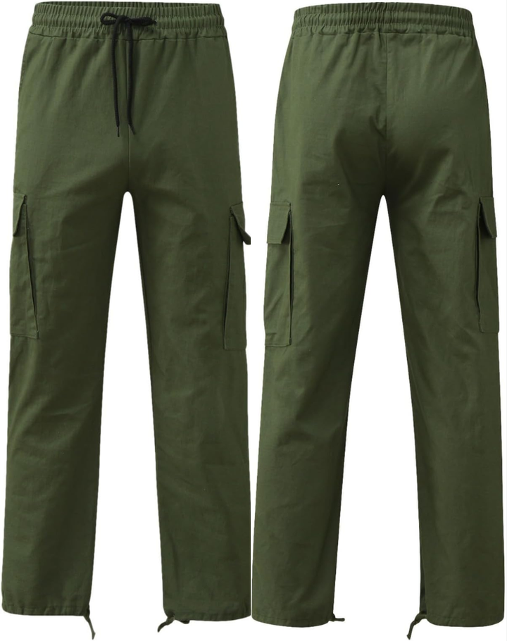 Men's Multi-Pocket Cargo Pants with Adjustable Waist 2