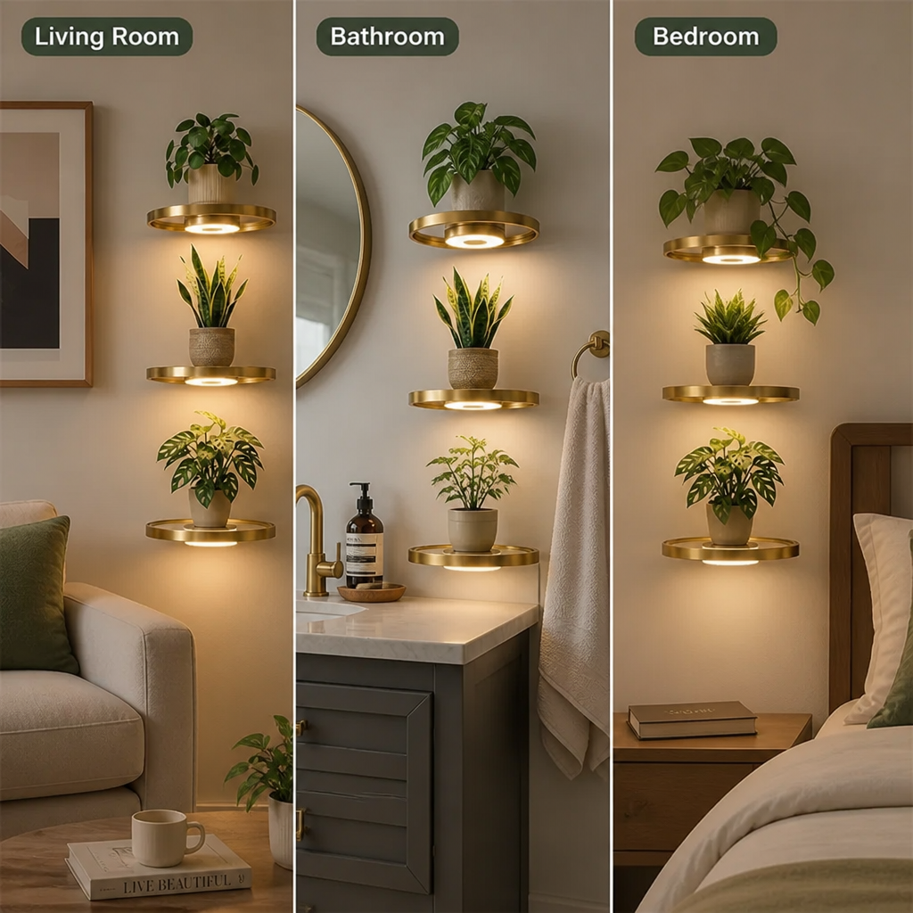 Glow Wall Shelf – Floating LED Display for a Cozy Clutter-Free Look 5