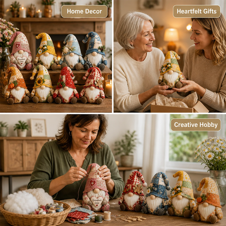 DIY Patchwork Gnome Sewing Kit for Beginners with Pre-Cut Fabric 5
