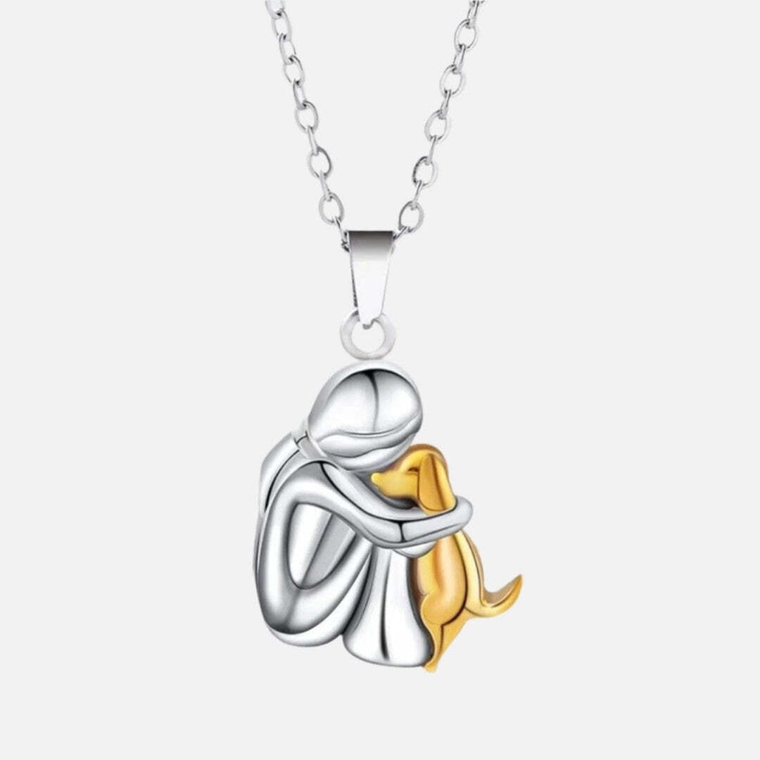 Forever in Your Heart Dog Hug Pendant Necklace 2