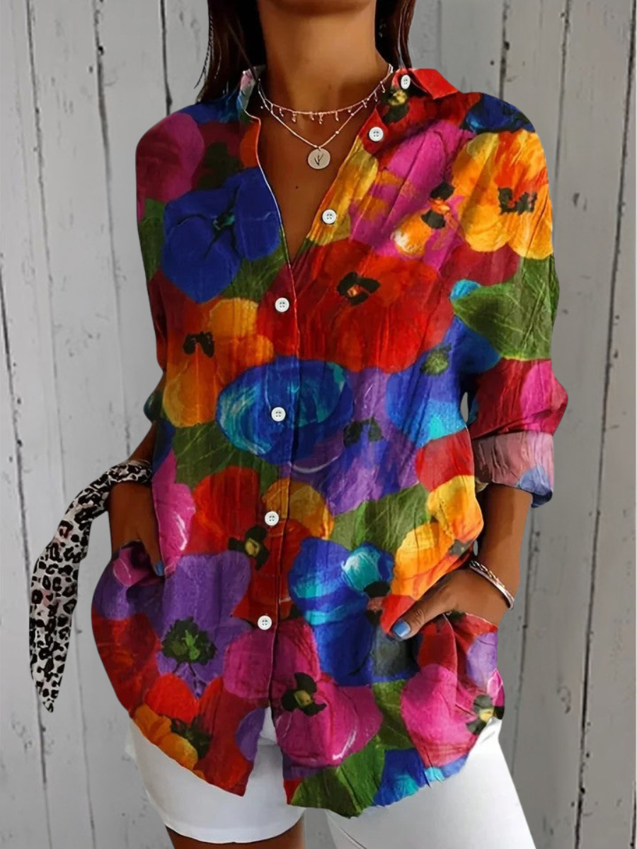 Anica Blouse with Artistic Print Pattern 6