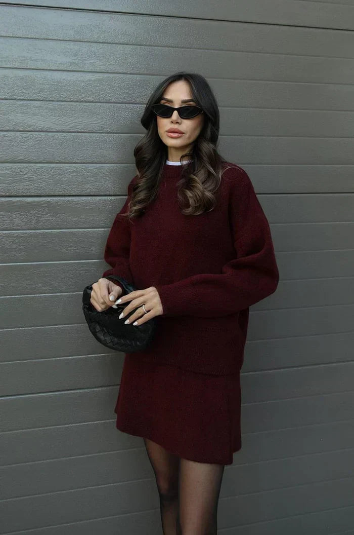Soft Knit Two-Piece Set with Skirt and Sweater 3