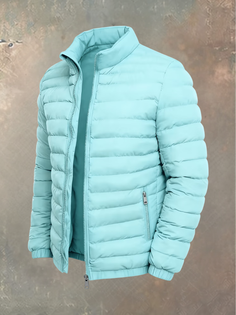 Men's Sporty Puffer Jacket with Stand-Up Collar 4