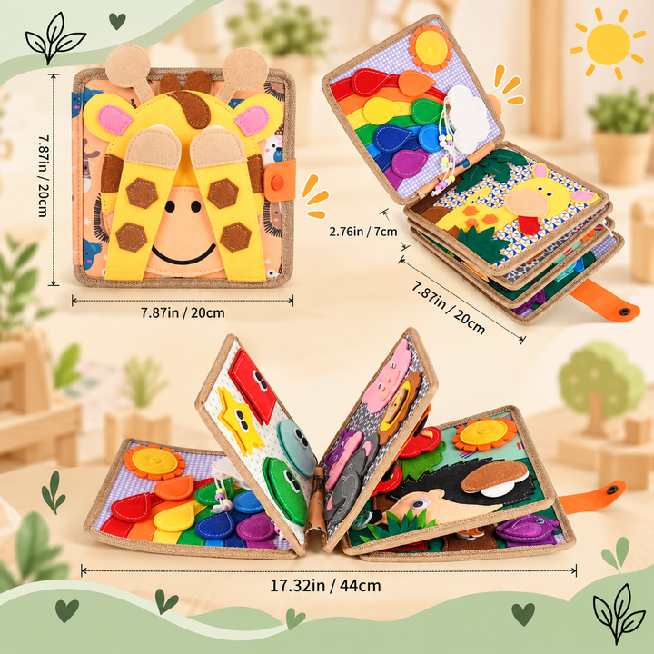 Montessori Felt Busy Board Activity Book for Toddlers, Travel Size 11