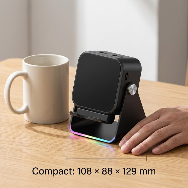 Place-and-Play Phone Stand Speaker and Powerbank, No Pairing 2