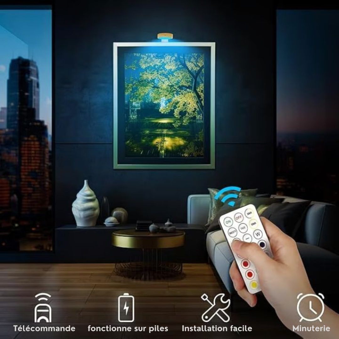 Magnetic Picture Light with 13 Color Modes, Rechargeable and Wireless, Touch and Remote Control 5
