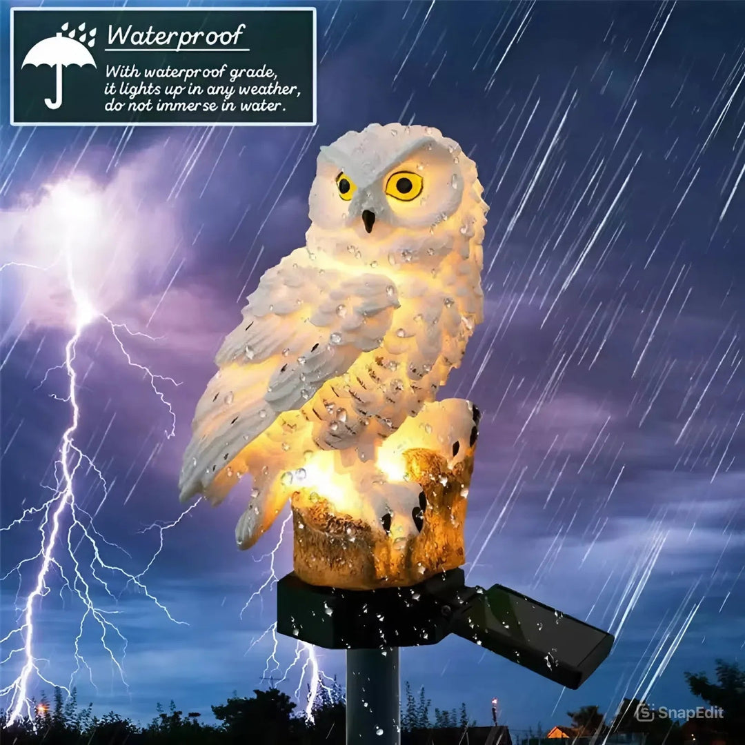 Solar LED Owl Garden Light - Weatherproof Outdoor Decor with Auto Dusk Sensor 1