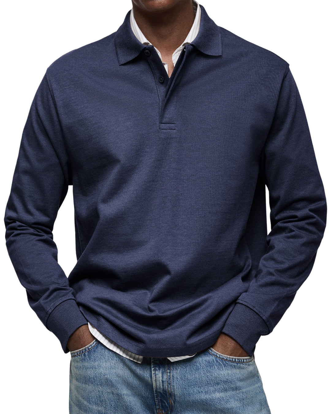 Luxury Long Sleeve Polo Shirt for Men - Soft, Breathable Casual Style 3