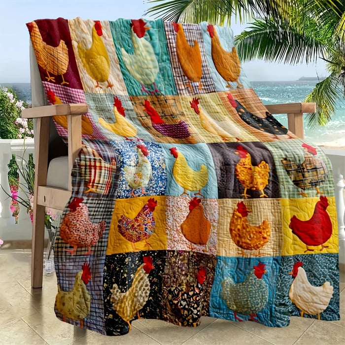 Soft Flannel Blanket with Chicken Design for Sofa, Bed and Armchair 16