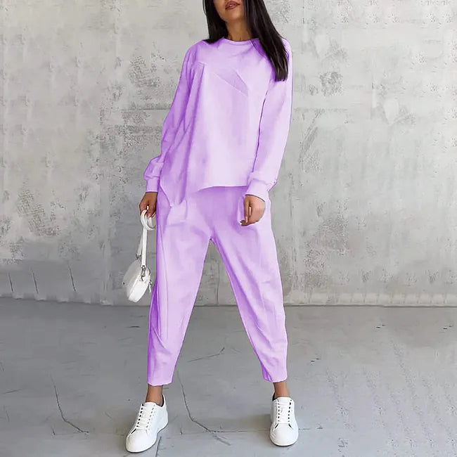 Two-Piece Set: Long-Sleeve Casual Sweatshirt and Jogger Pants 4