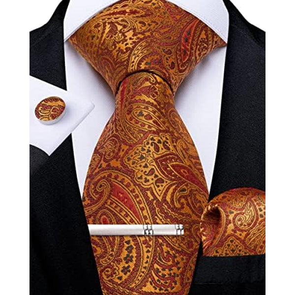 Men's Paisley Formal Tie Set - Refined Wedding & Event Accessories 55