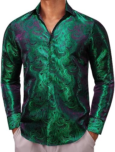 Men's Paisley Jacquard Shirt – Long-Sleeve Style for Weddings & Evening Wear 12
