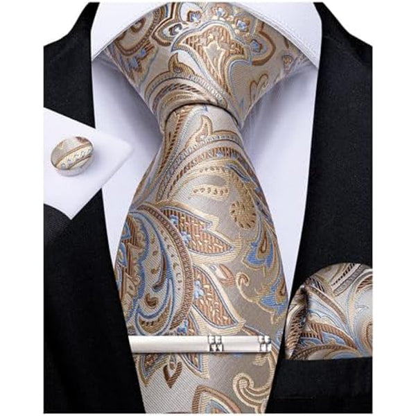 Men's Paisley Formal Tie Set - Refined Wedding & Event Accessories 24