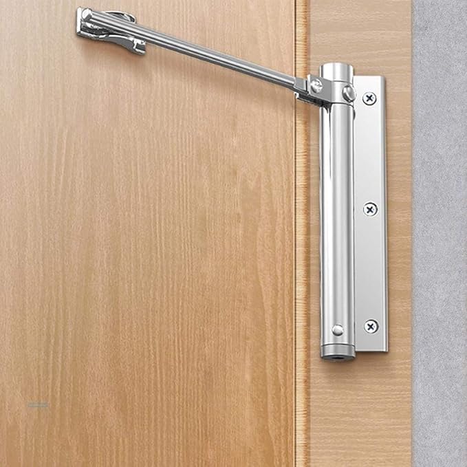 Spring Door Closer for Interior Doors – 4 Adjustable Settings, Stainless Steel 2