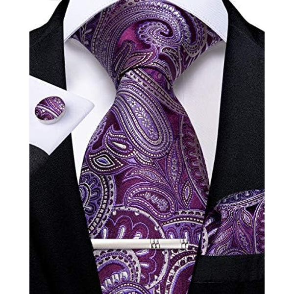 Men's Paisley Formal Tie Set - Refined Wedding & Event Accessories 16