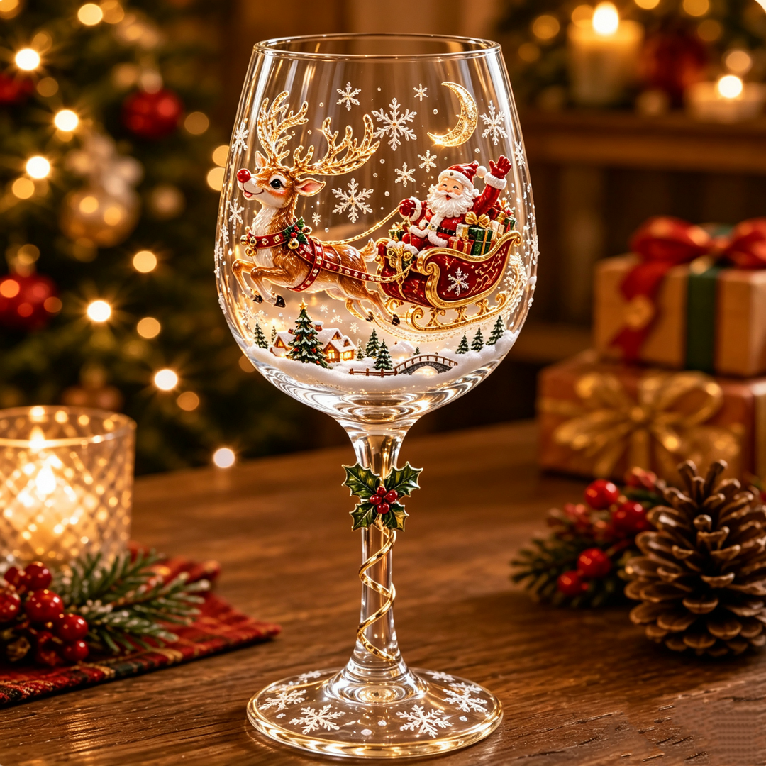 3D Christmas Wine Glasses – Festive Sipping with Holiday Charm 3