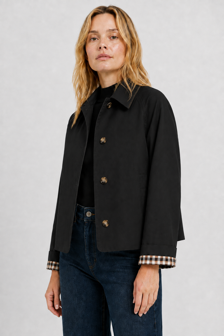 Women's Lightweight Jacket with Relaxed Fit and Vichy Lining 20