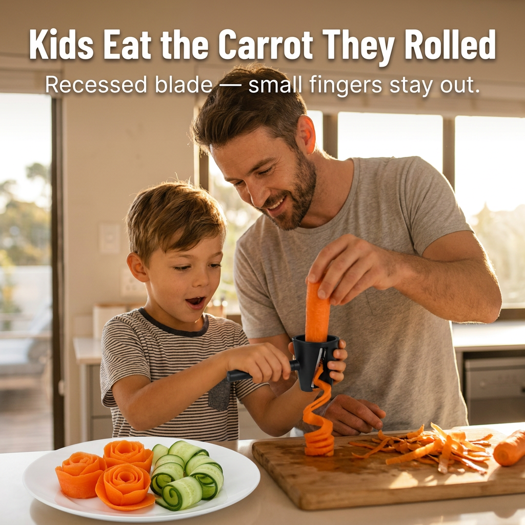Vegetable Rose Maker Tool - Stainless Steel Carrot Curler & Garnish Peeler 4
