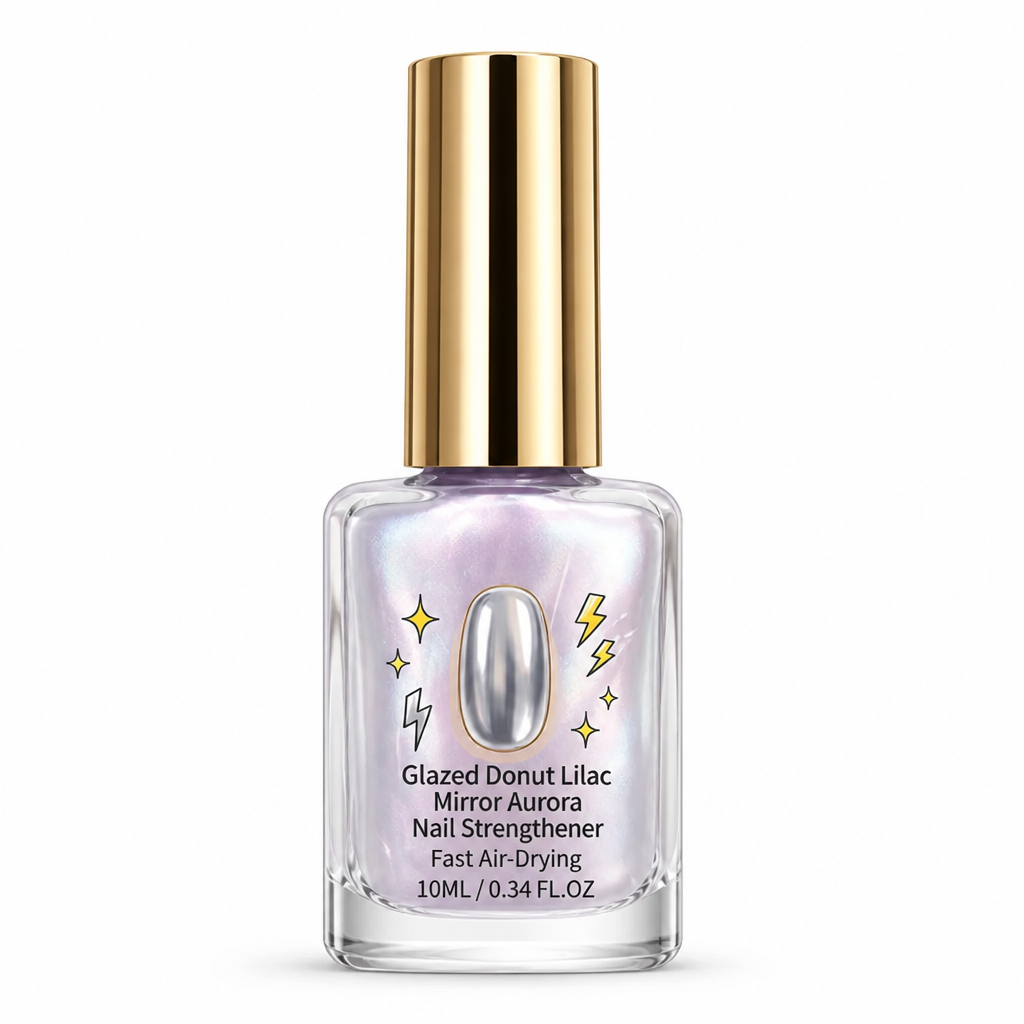 Nail Strengthening Polish with Mirror Lilac Shimmer Finish, Fast Air-Dry, 10ml 6