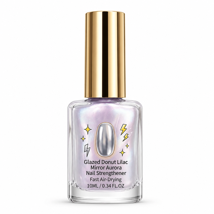 Nail Strengthening Polish with Mirror Lilac Shimmer Finish, Fast Air-Dry, 10ml 6