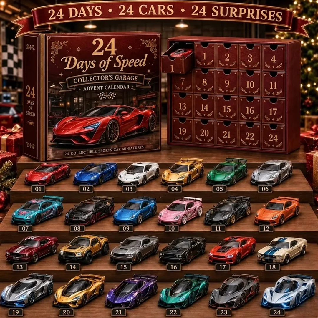 Classic Cars and Motorcycle Advent Calendar with 24 Miniature Vehicles 18