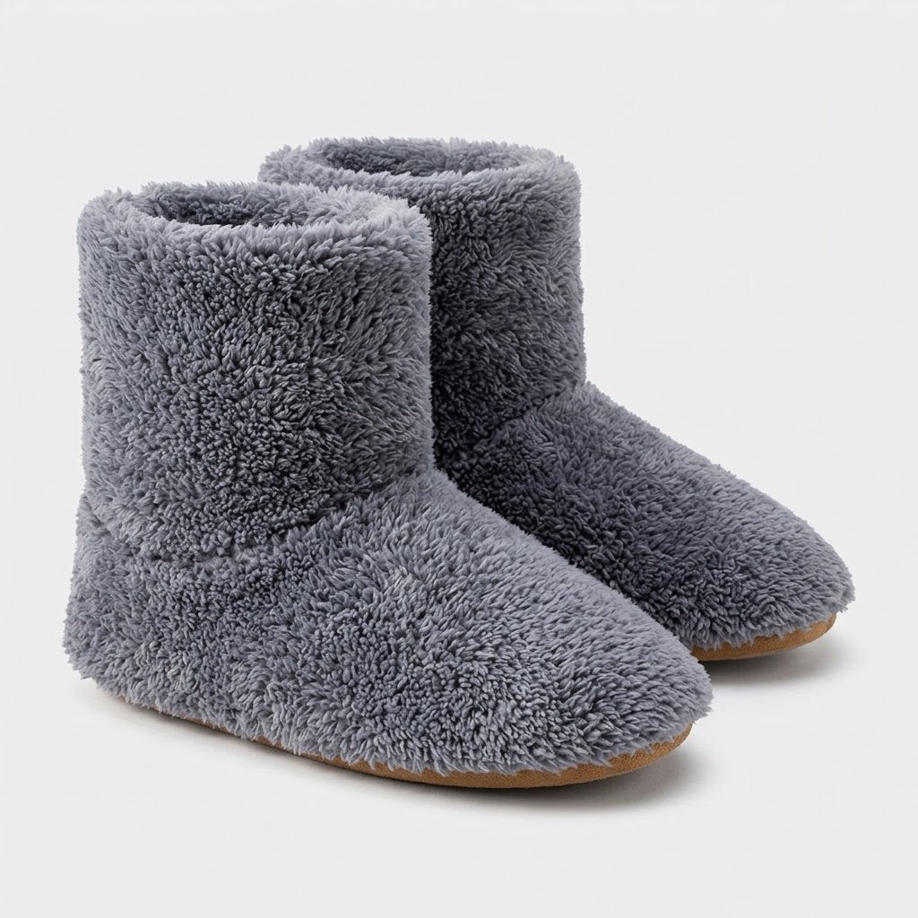 USB Heated Slippers, Ankle-High, Washable, Plush, Non-Slip, Sizes 5-10 6