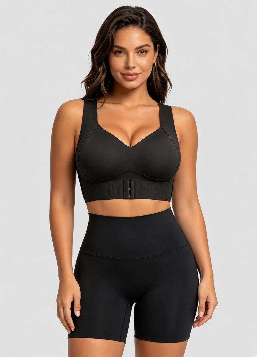 Wireless Seamless Support Bra with Wide Straps and Breathable Stretch Fabric 13