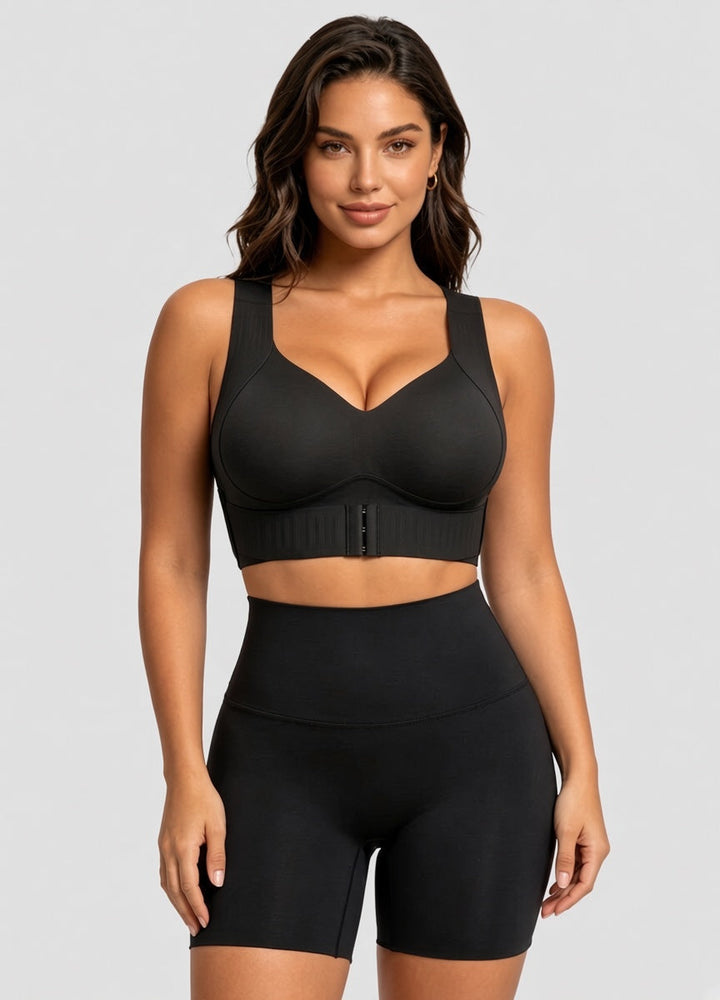 Wireless Seamless Support Bra with Wide Straps and Breathable Stretch Fabric 13