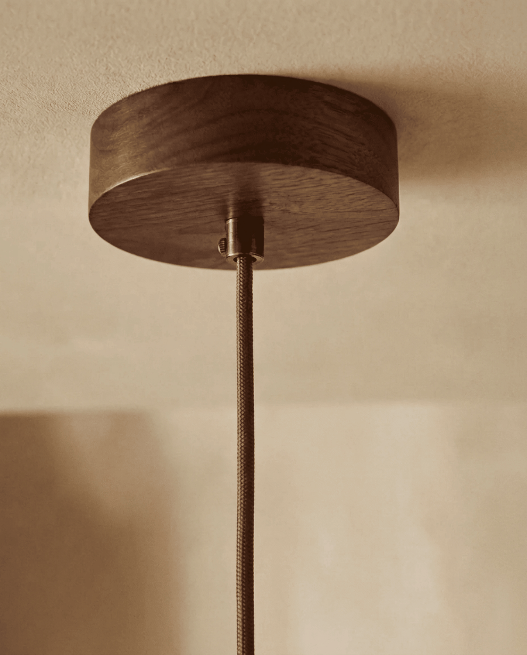 Yellow Travertine Pendant Lamp, Wabi-Sabi Cylinder Design 5