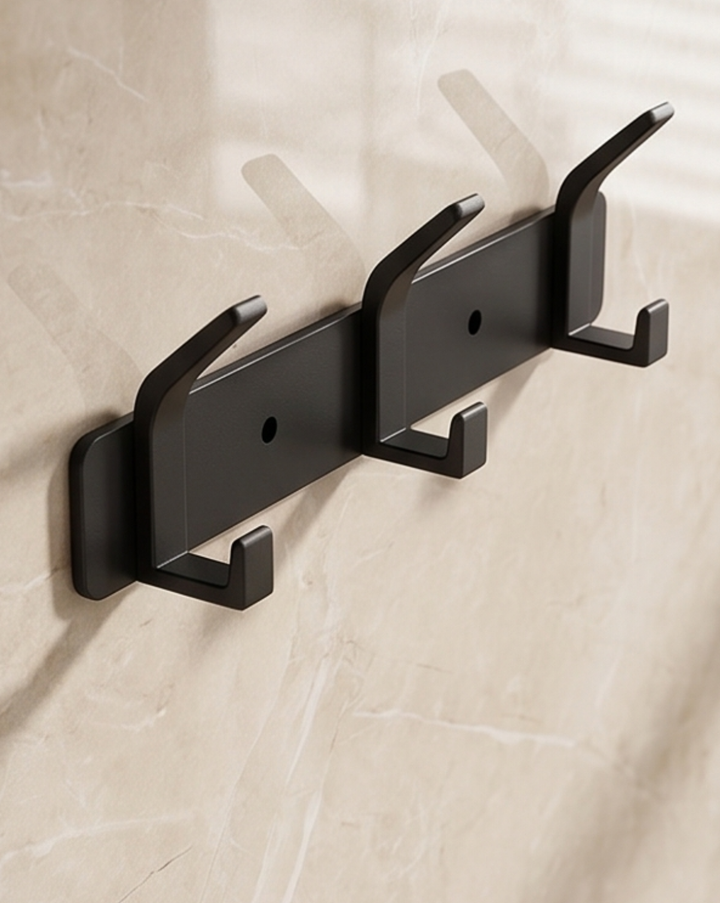 Aluminum Wall Hooks – 3, 4, 5 or 6 Hooks | Bathroom Towel Rack 5