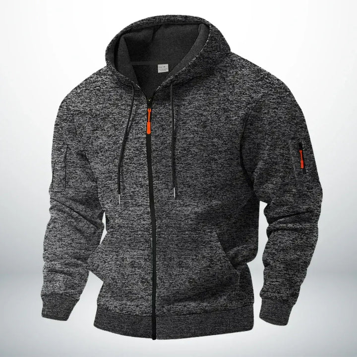 Men's Zip-Up Hoodie with Hood and Zippered Sleeve Pocket 5