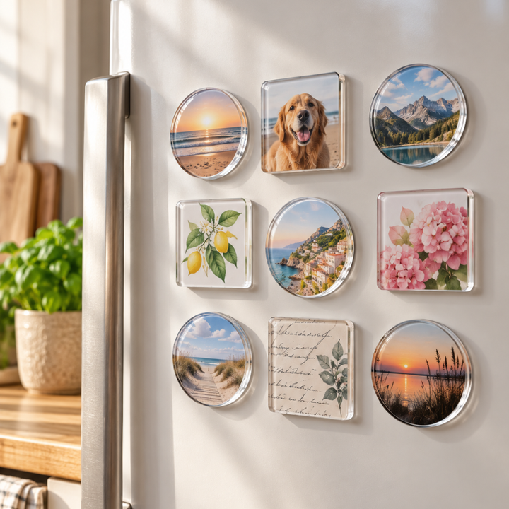 Clear Acrylic Photo Magnets – Self-Adhesive, No Glue Needed 2