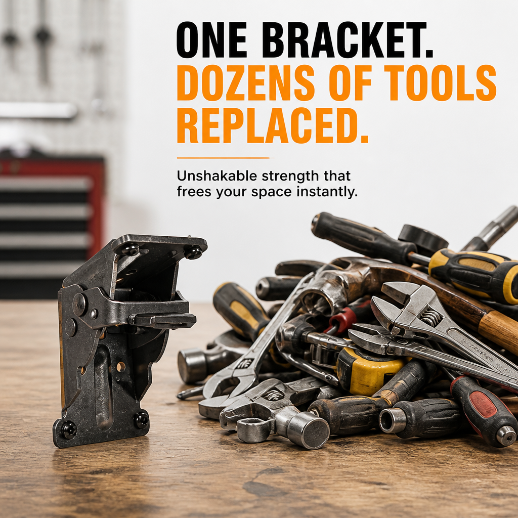 Heavy-Duty Folding Bracket, 500 lb Capacity, Self-Locking Steel, Space-Saving 6