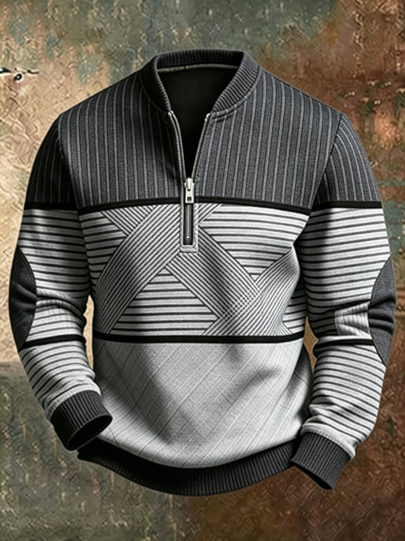 Stylish Men's Sweater with Half-Zip 2