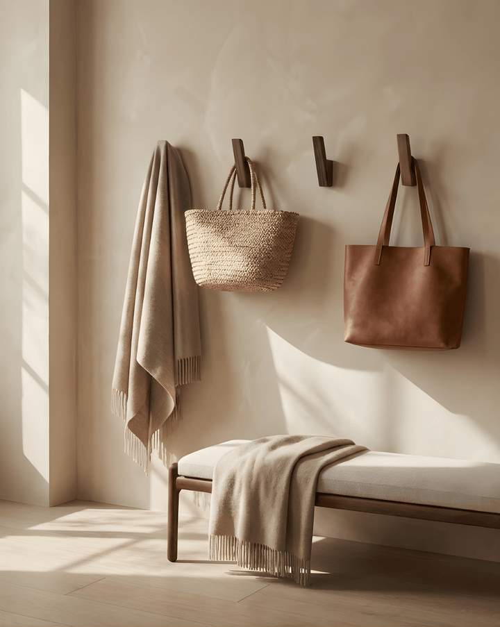 Wooden Coat Hooks Set of 4 – Minimalist Wall Hooks for Hall & Bath 1