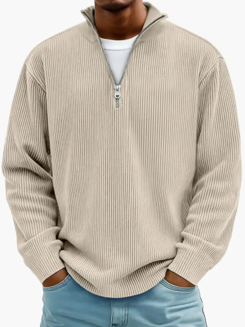 Quarter-Zip Knit Sweater with Relaxed Fit and Zip Collar 4