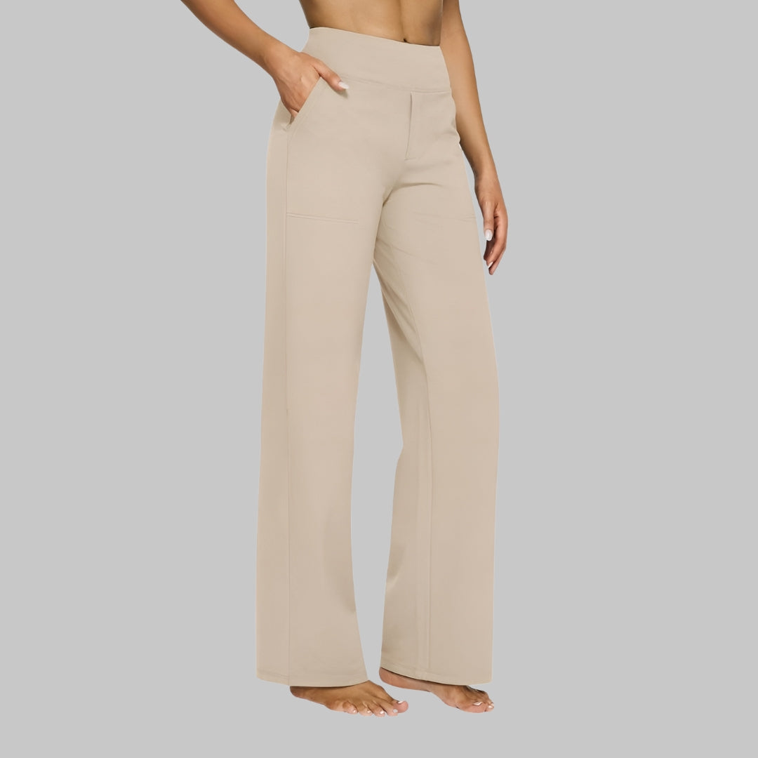 Women's High-Waist Stretch Pants, Soft Breathable Straight-Leg Fit 7