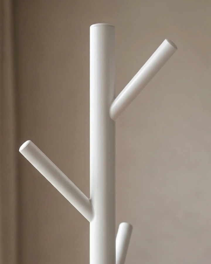 Freestanding Coat Rack in Black Metal with 8 Hooks 5