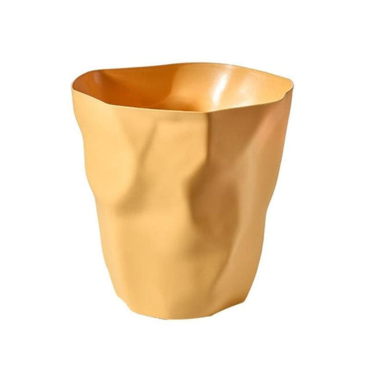 Wastebasket with Sculptural Crumpled Paper Design 3