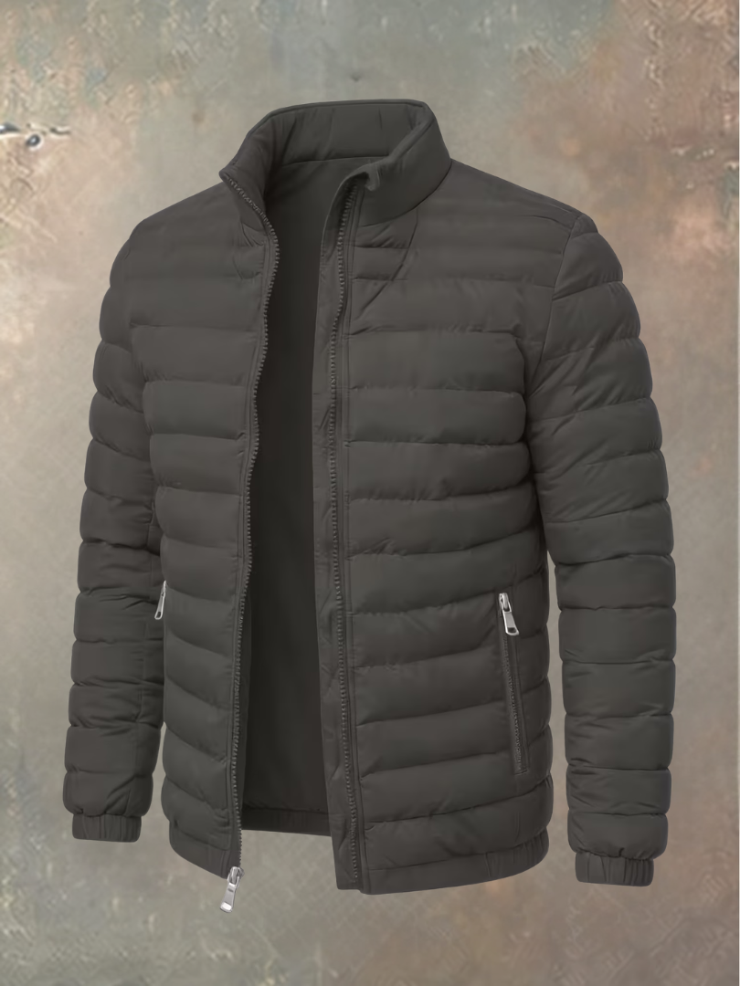 Men's Sporty Puffer Jacket with Stand-Up Collar 5
