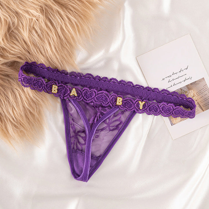 LaceFlair Custom Name Lace Lingerie with Crystal Letters 10