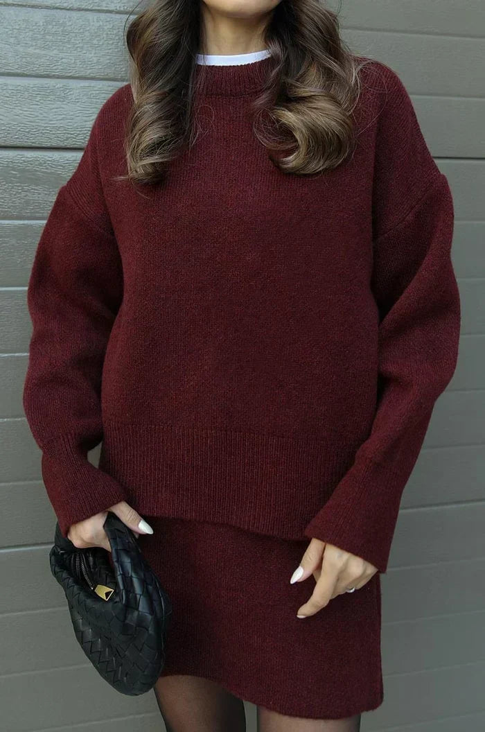 Soft Knit Two-Piece Set with Skirt and Sweater 4