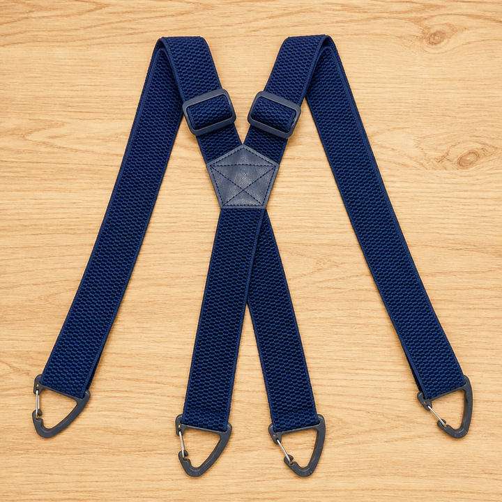 Men's Heavy-Duty Elastic Suspenders, 1.5 Inch Wide with Metal Clips, X or Y Back 12