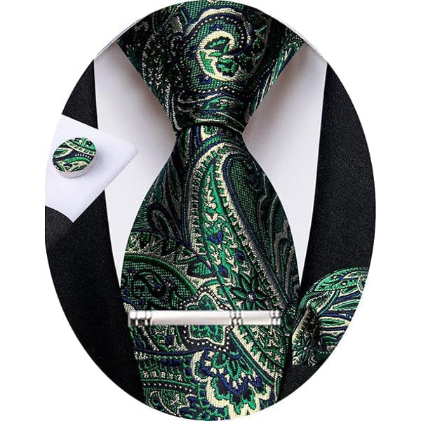 Men's Paisley Formal Tie Set - Refined Wedding & Event Accessories 23